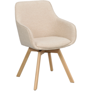 Béžové čalouněné otočné křeslo ROWICO ALISON s přírodní podnoží