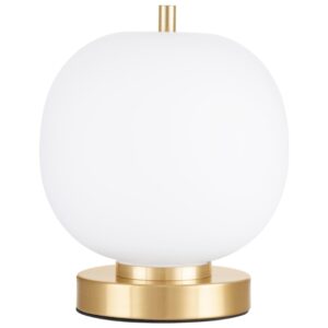 Opálově bílá skleněná stolní lampa Nova Luce Lato se zlatou podstavou 22