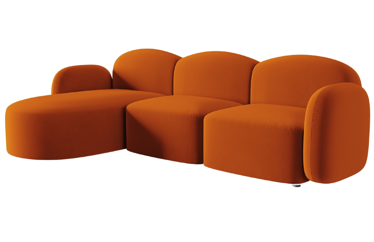 Micadoni Sametová rohová pohovka Blair 274 cm