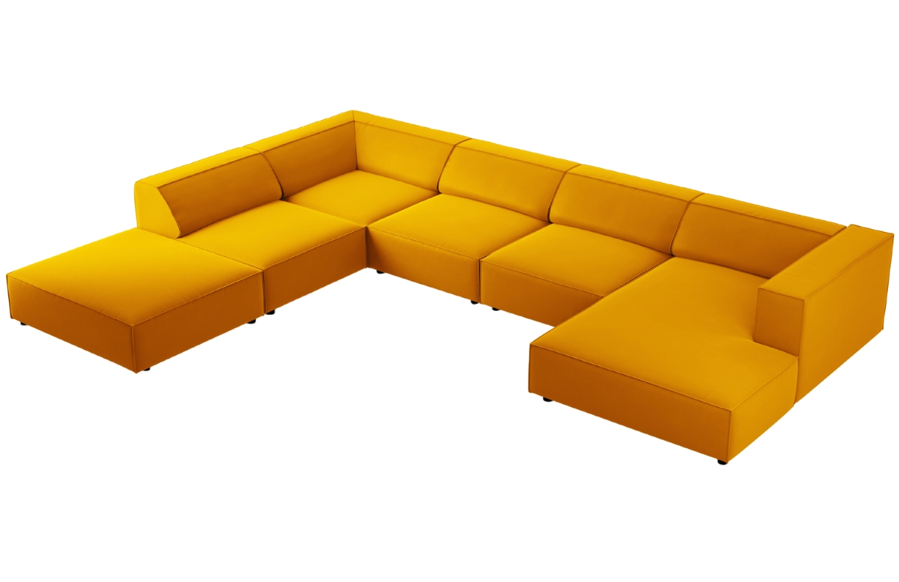 Cosmopolitan Design Sametová rohová pohovka Arendal 364 cm