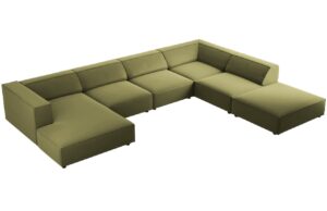 Cosmopolitan Design Sametová rohová pohovka Arendal 364 cm