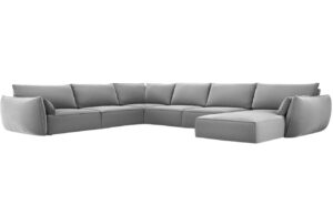 Micadoni Sametová rohová pohovka Kaelle 384 cm