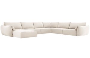 Micadoni Sametová rohová pohovka Kaelle 384 cm