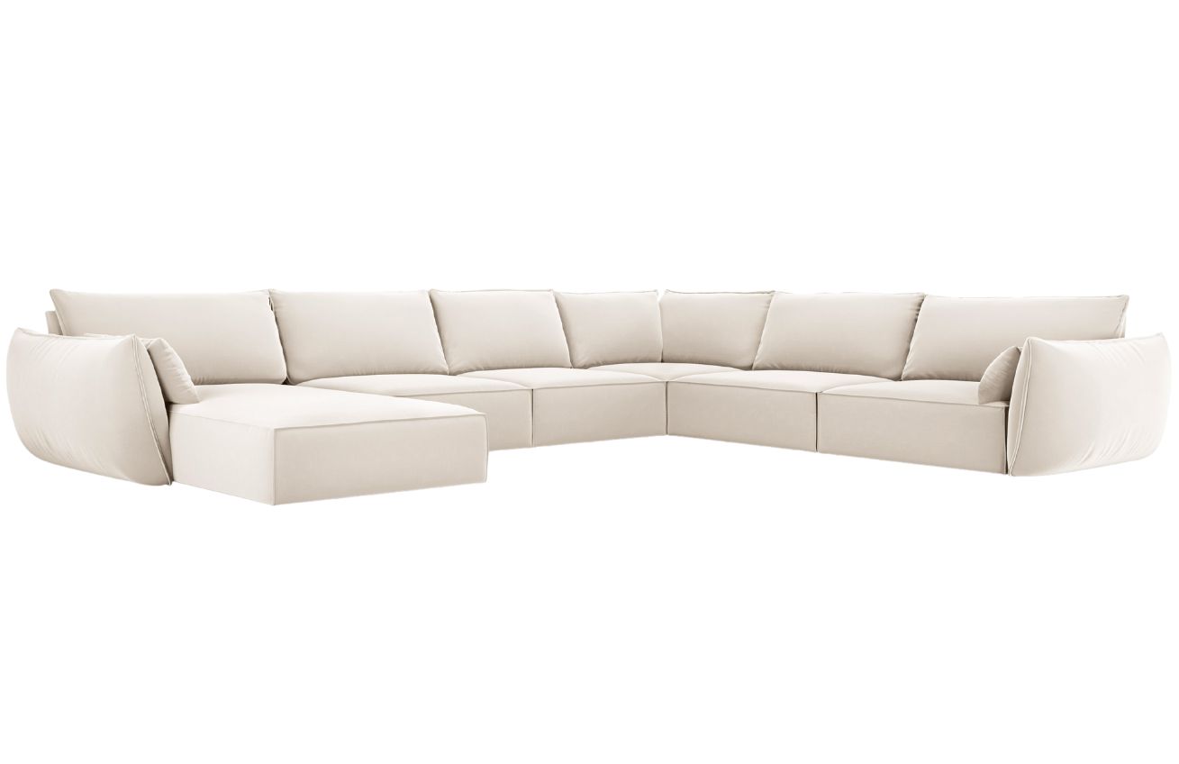 Micadoni Sametová rohová pohovka Kaelle 384 cm