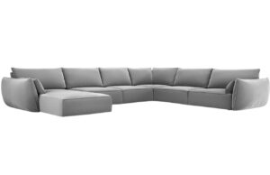 Micadoni Sametová rohová pohovka Kaelle 384 cm