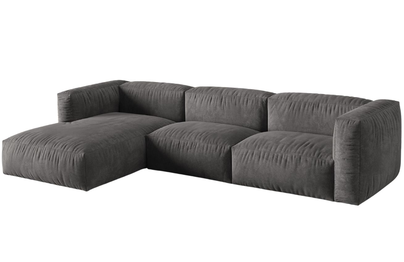 Micadoni Sametová rohová pohovka Martina 330 cm