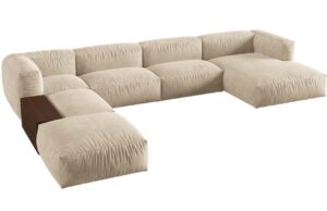 Micadoni Sametová rohová pohovka Martina 406 cm