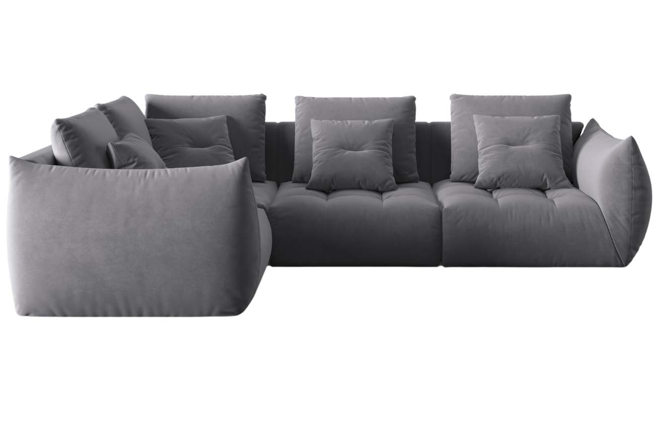 Micadoni Sametová rohová pohovka Bloom 316 cm