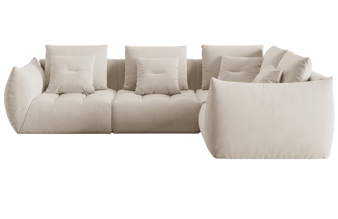 Micadoni Sametová rohová pohovka Bloom 316 cm