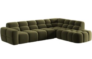 Micadoni Sametová rohová pohovka Lisa 293 cm