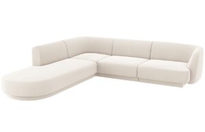 Micadoni Sametová rohová pohovka Miley 255 cm