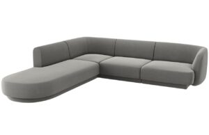 Micadoni Sametová rohová pohovka Miley 255 cm