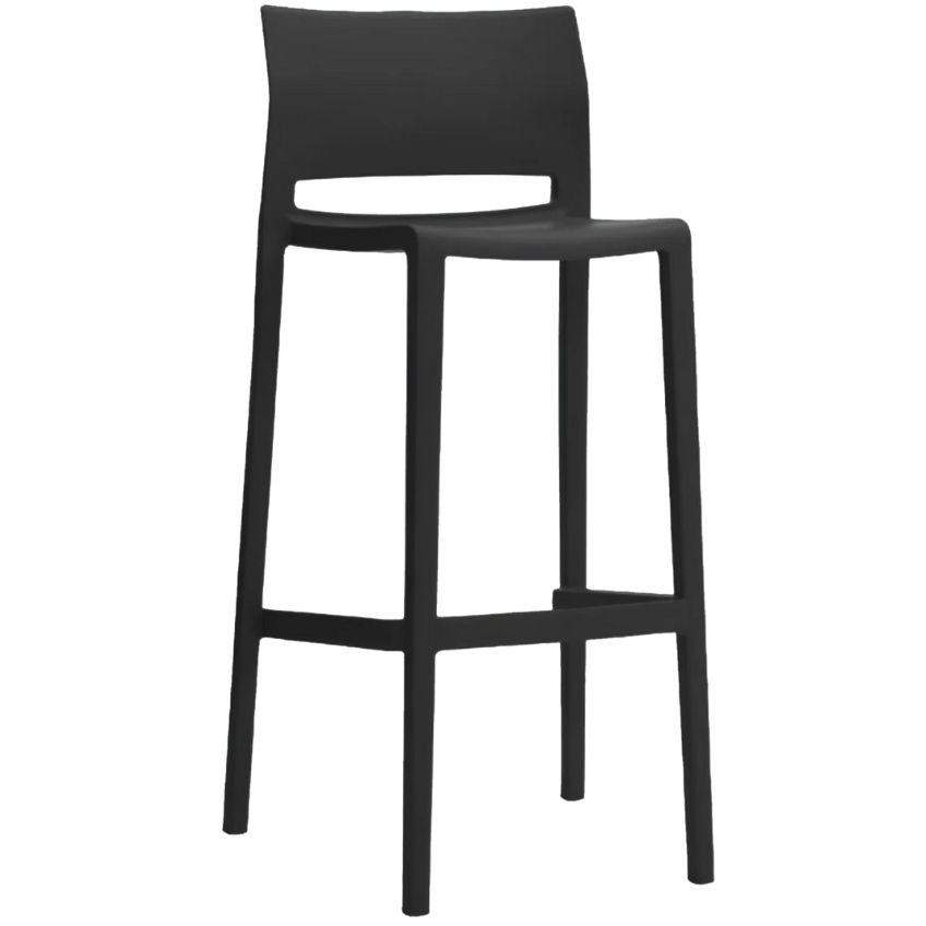 Dessio Tmavě šedá plastová barová židle Bakhita 66 cm