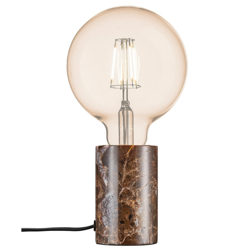 Nordlux Hnědá mramorová stolní lampa Siv