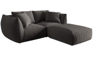 Micadoni Sametová rohová pohovka Chris 220 cm