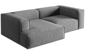 Micadoni Sametová rohová pohovka Nuria 252 cm