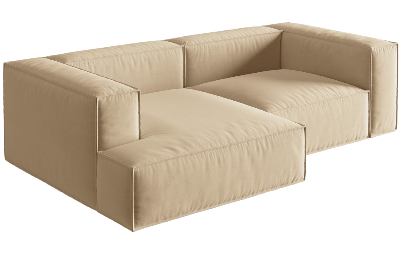 Micadoni Sametová rohová pohovka Nuria 252 cm