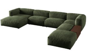 Micadoni Sametová rohová pohovka Martina 406 cm