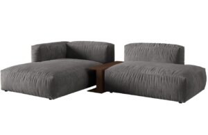 Micadoni Sametová rohová pohovka Martina 285 cm