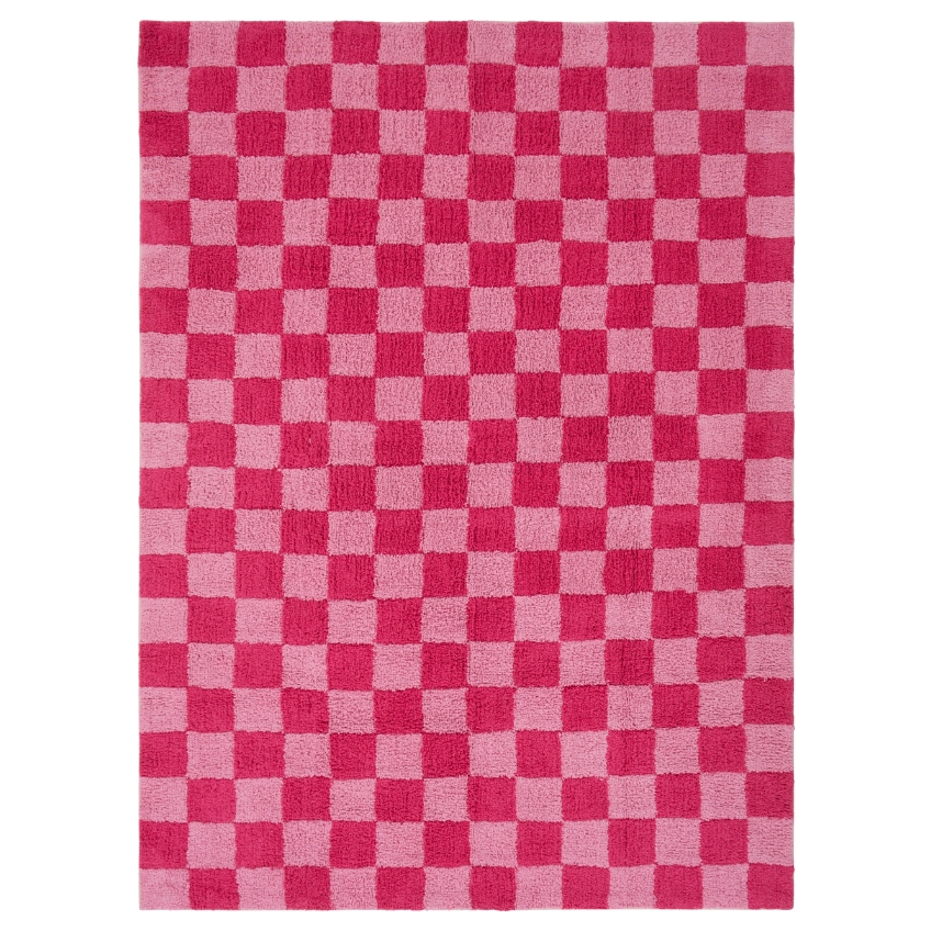 Jotex Růžový kostkovaný koberec MELA 200 x 300 cm