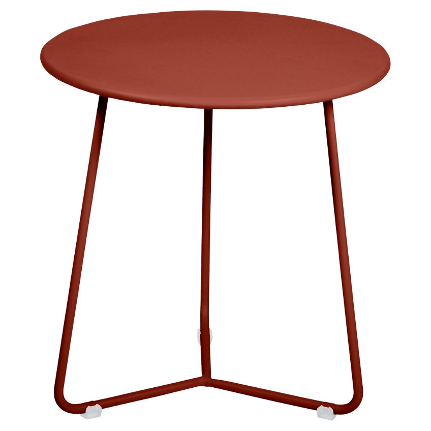 Zemitě červený kovový odkládací stolek Fermob Cocotte 34 cm