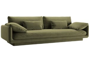 Micadoni Zelená sametová čtyřmístná pohovka Torino 250 cm