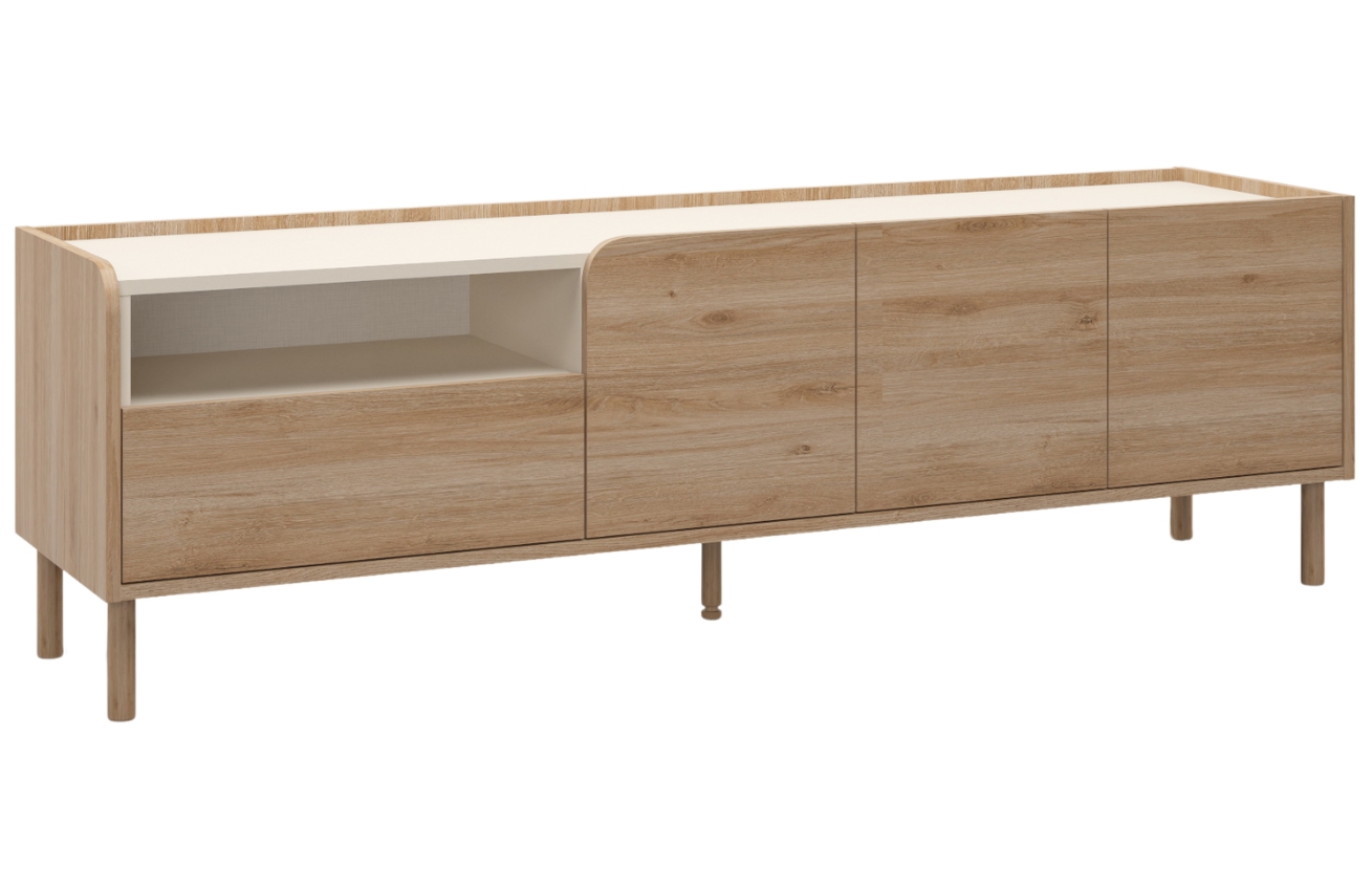 Marckeric TV stolek Monza 141 x 44 cm s dřevěným dekorem