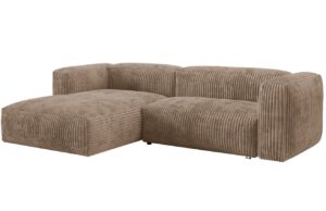Micadoni Tmavě béžová manšestrová rohová pohovka Martina 280 cm