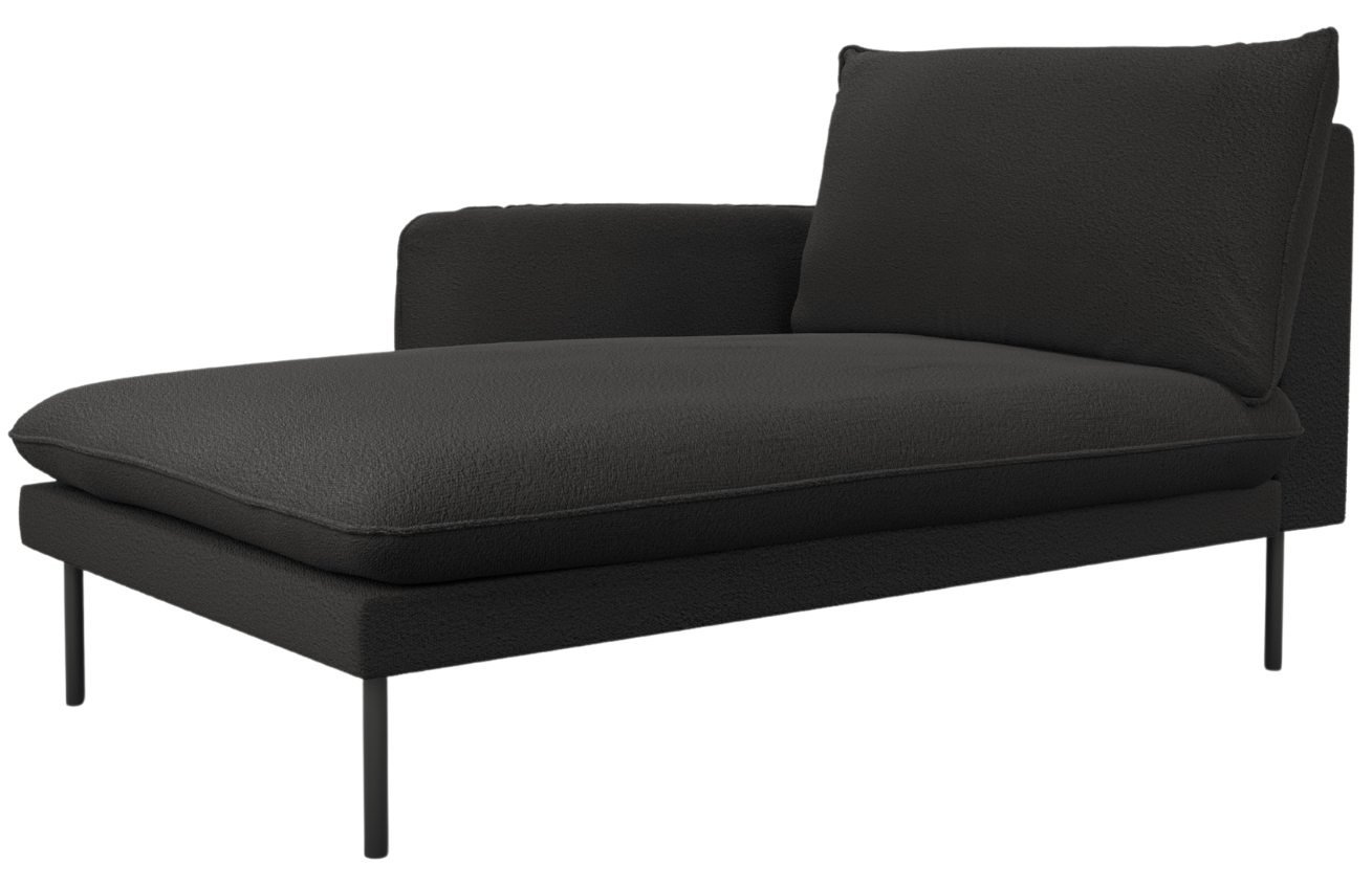 Cosmopolitan Design Černá bouclé lenoška Vienna 170 cm