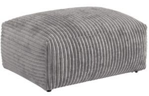 Micadoni Světle šedá manšestrová podnožka Martina 95 x 65 cm