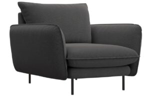 Cosmopolitan Design Tmavě šedé čalouněné křeslo Vienna