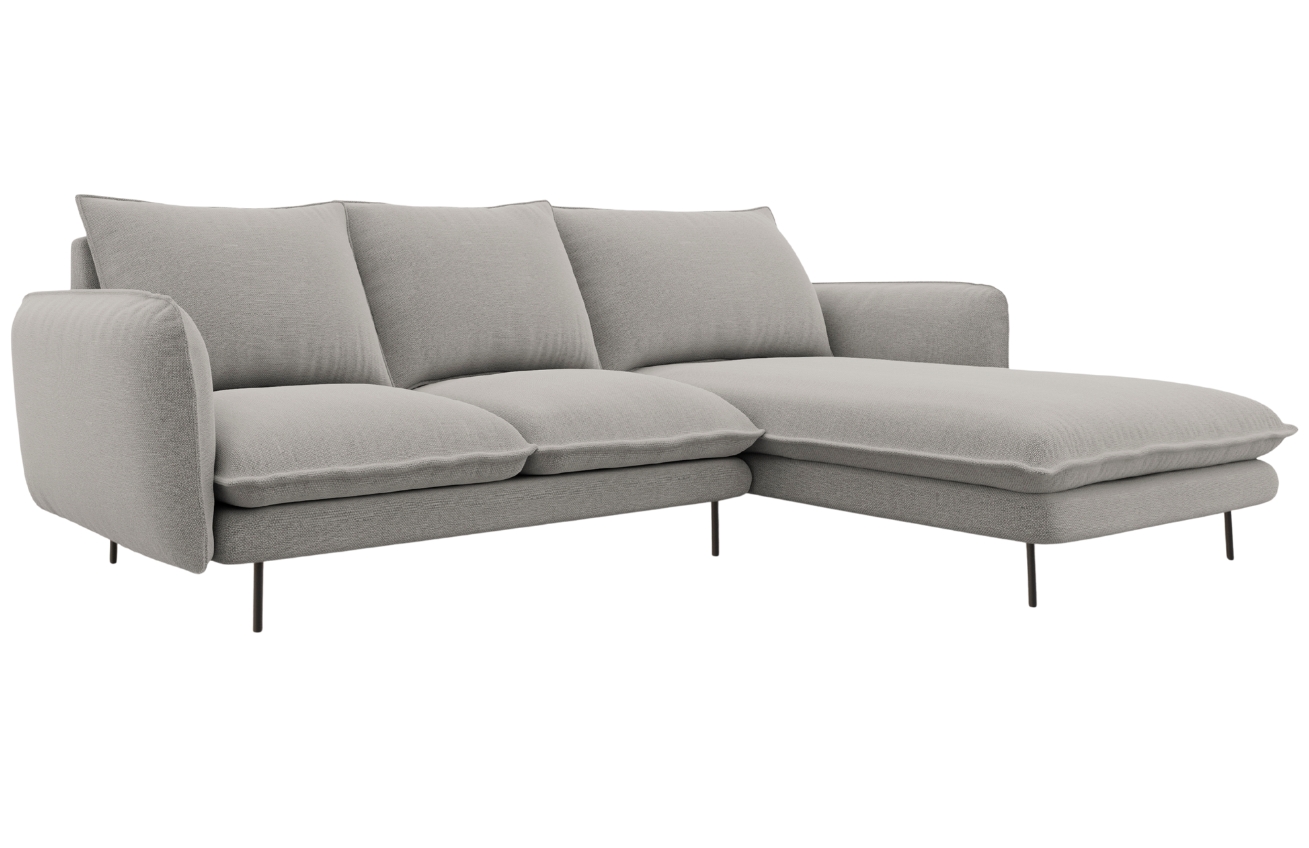 Cosmopolitan Design Světle šedá čalouněná rohová pohovka Vienna 225 cm