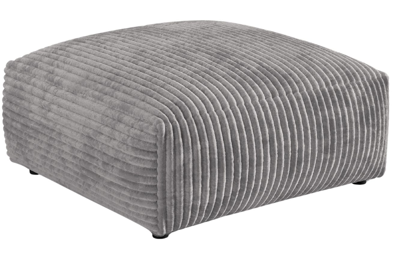 Micadoni Světle šedá manšestrová podnožka Martina 106 x 106 cm