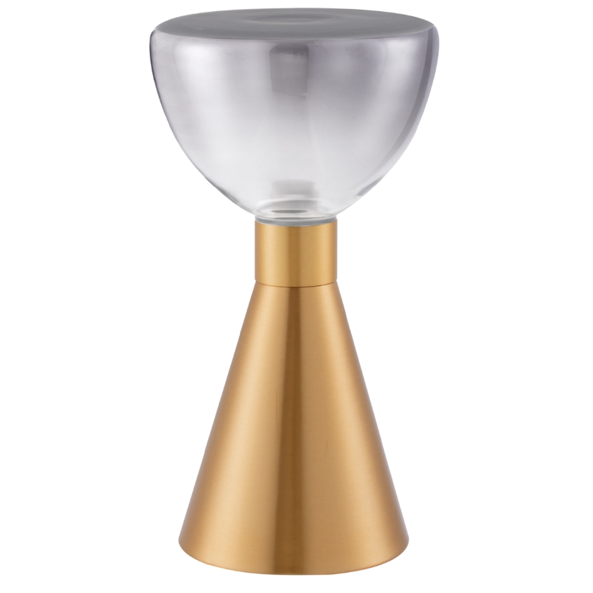 Nova Luce Kouřově šedá skleněná stolní LED lampa Voi