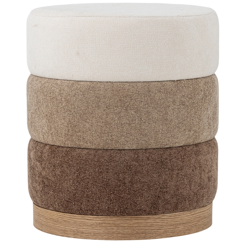 Bloomingville Hnědý čalouněný taburet Bilbao 40 cm