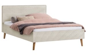 Béžová manšestrová postel Meise Möbel Twister 140 x 200 cm