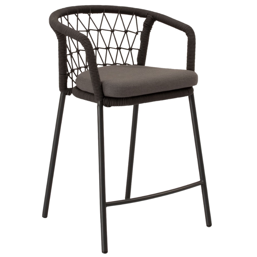 Somcasa Šedá kovová barová židle Edwin 65 cm