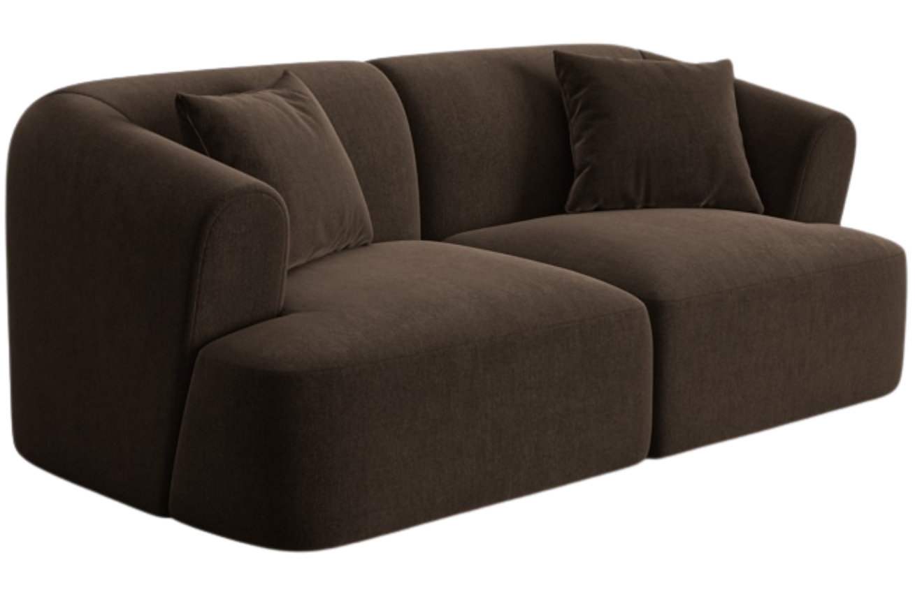 Cosmopolitan Design Tmavě hnědá sametová dvoumístná pohovka Campi 180 cm