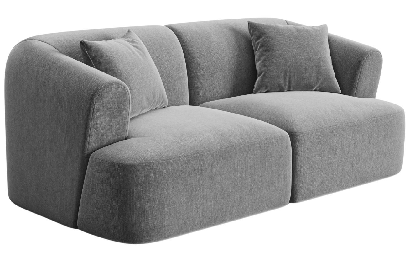 Cosmopolitan Design Šedá sametová dvoumístná pohovka Campi 180 cm