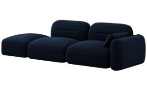Cosmopolitan Design Královsky modrá sametová trojmístná pohovka Sydney 295 cm