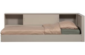 WOOOD Šedobéžová dřevěná postel Carter 90 x 200 cm