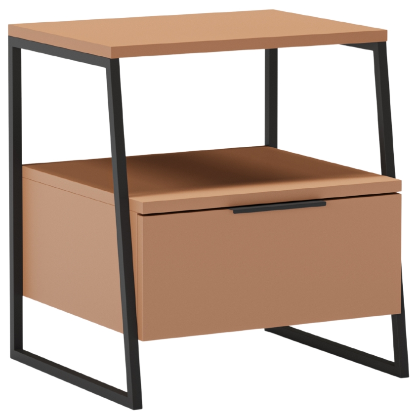 Marckeric Červený lakovaný noční stolek Velia 45 x 40 cm