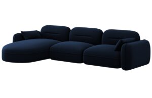 Cosmopolitan Design Královsky modrá sametová rohová pohovka Sydney 320 cm