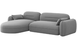 Cosmopolitan Design Šedá sametová rohová pohovka Sydney 275 cm