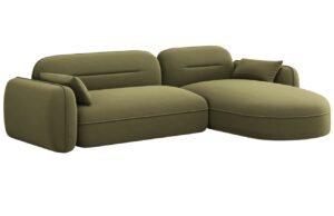 Cosmopolitan Design Zelená sametová rohová pohovka Sydney 275 cm