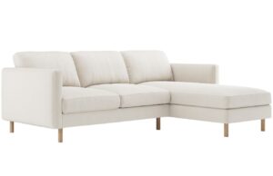 Micadoni Bílá sametová rohová pohovka Eden 250 cm