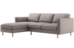 Micadoni Šedobéžová sametová rohová pohovka Eden 250 cm