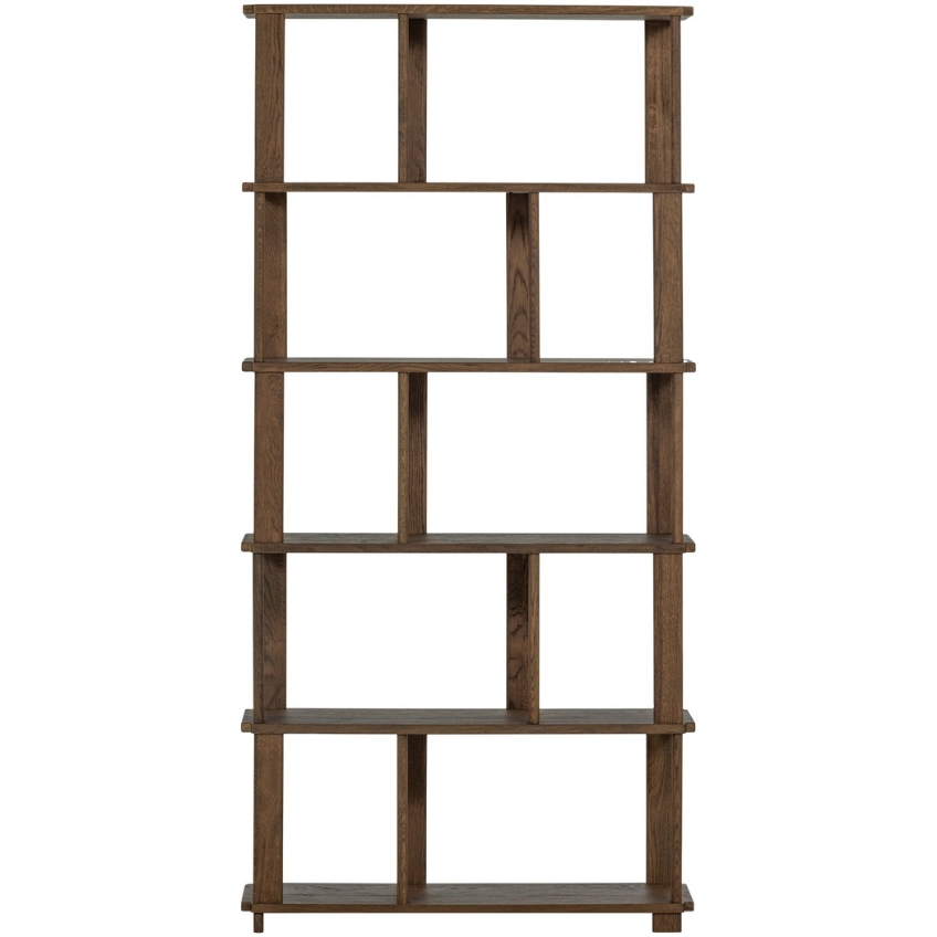 WOOOD Tmavý dubový regál Riss 186 x 90 cm