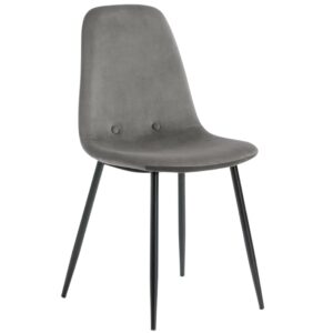 Kave Home Šedá sametová jídelní židle Yaren