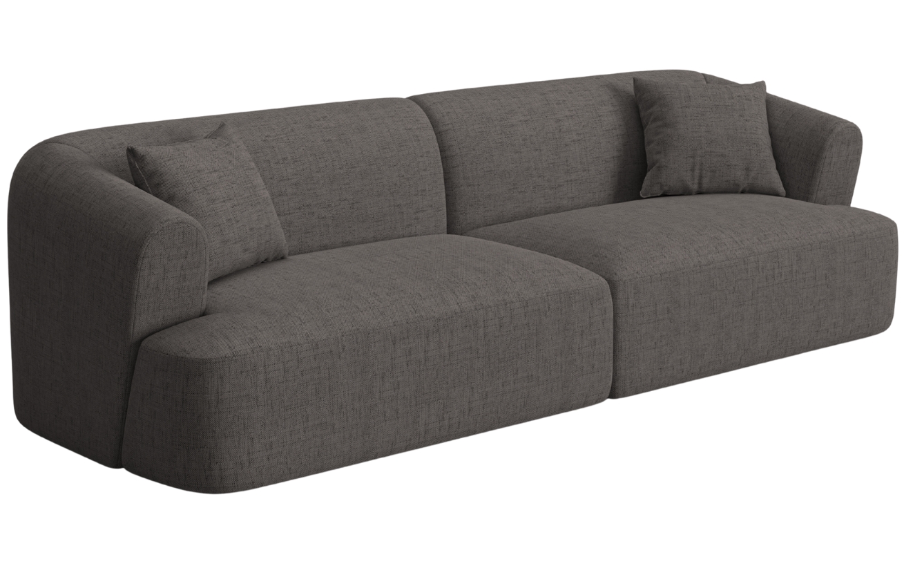 Cosmopolitan Design Šedá čalouněná čtyřmístná pohovka Campi 255 cm